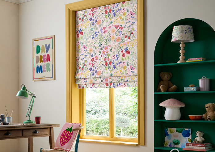 Wee Blue Bell Secret Garden, Rose - Twist&Fit Roman Blind - Image 5